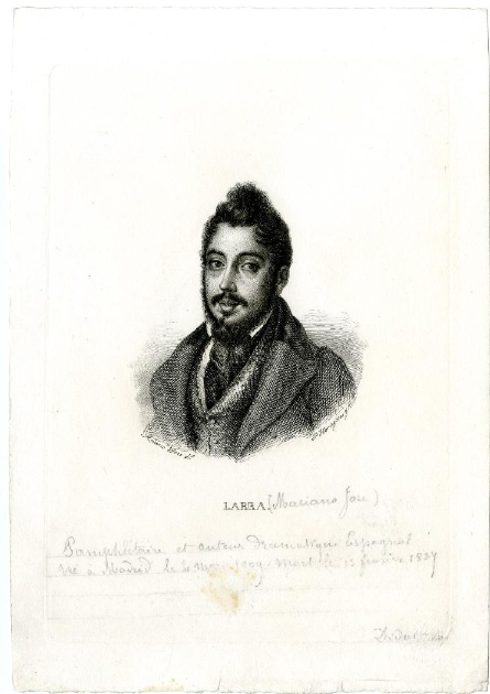 Retrato de Mariano José de Larra, por José Gutiérrez de la Vega (c.1835). Fuente: Museo Nacional del Romanticismo /CERES